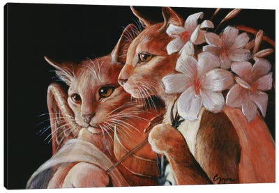 Cat Angels Canvas Art Print - Melinda Copper