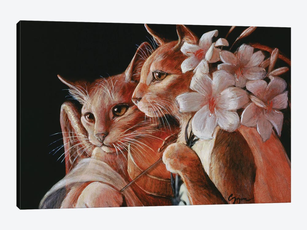 Cat Angels by Melinda Copper 1-piece Canvas Artwork