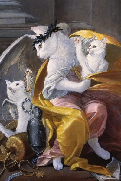 White Cat Angels by Melinda Copper art print