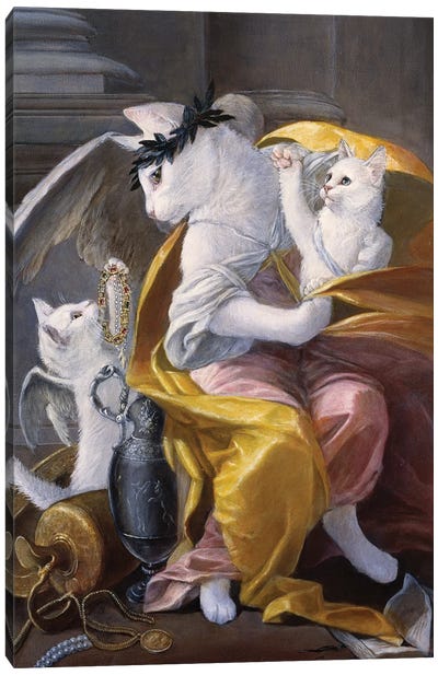 White Cat Angels Canvas Art Print - Melinda Copper