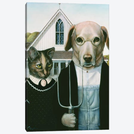 Kitty And Mitty Canvas Print #MEN89} by Melinda Copper Canvas Wall Art