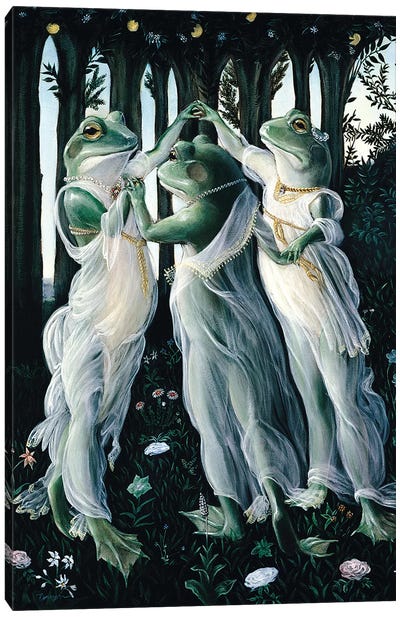 Botticelli Frogs Canvas Art Print - Melinda Copper