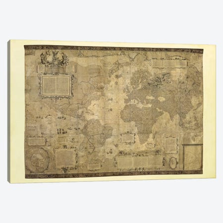 Orbis Terrae Descriptio Canvas Print #MER1} by Gerardus Mercator Canvas Wall Art