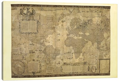 Orbis Terrae Descriptio Canvas Art Print - Antique World Maps