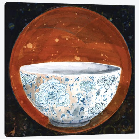 Bowl On Rust Circle Canvas Print #MET10} by Miri Eshet Art Print