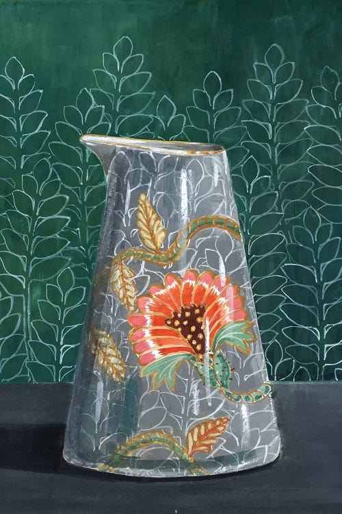 Floral Vase On Green