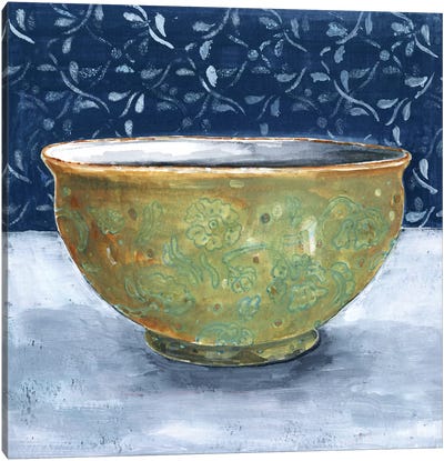 Golden Bowl Canvas Art Print - Charming Blue