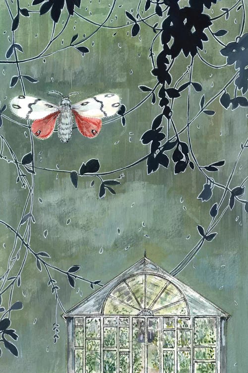 Greenhouse And Moth by Miri Eshet canvas print