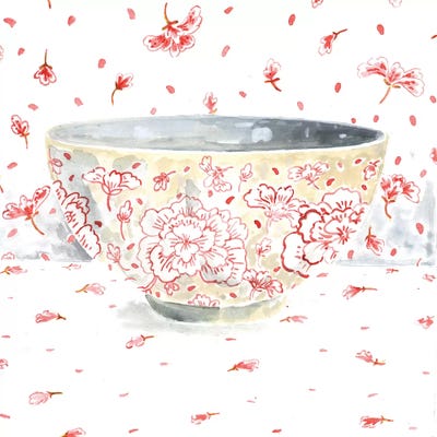 Pink Bowl by Miri Eshet metal wall art