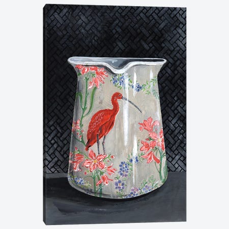 Scarlet Ibis Vase Canvas Print #MET32} by Miri Eshet Art Print