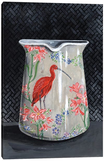 Scarlet Ibis Vase Canvas Art Print - Miri Eshet