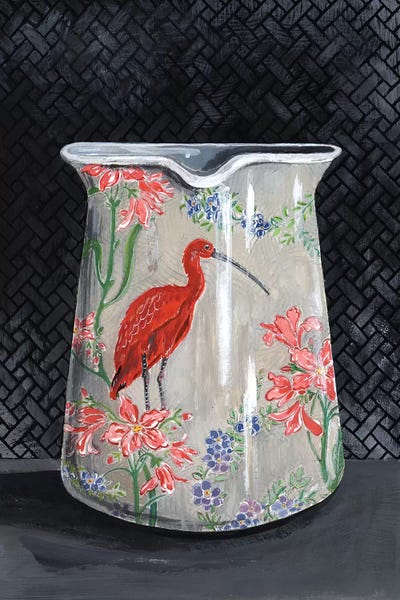 Ibises: Scarlet Ibis Vase by Miri Eshet
