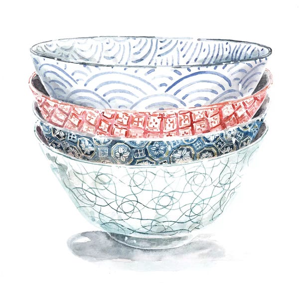 Granny Chic: Stacked Pattern Bowls by Miri Eshet