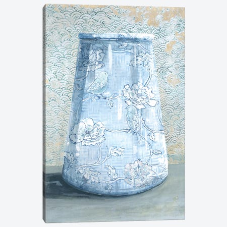 Blue China Vase Canvas Print #MET4} by Miri Eshet Canvas Print