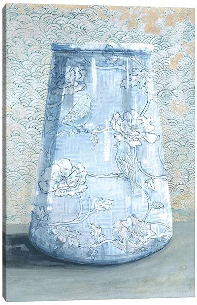 Blue China Vase Canvas Art Print - Miri Eshet