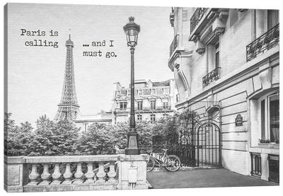 Paris Is Calling Canvas Art Print - The Eiffel Tower