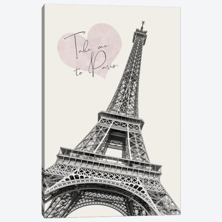 Romantic Eiffel Tower - Take Me To Paris Canvas Print #MEV1012} by Melanie Viola Canvas Wall Art