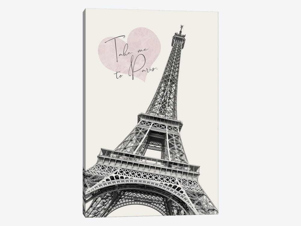 Romantic Eiffel Tower - Take Me To Paris by Melanie Viola 1-piece Canvas Art Print