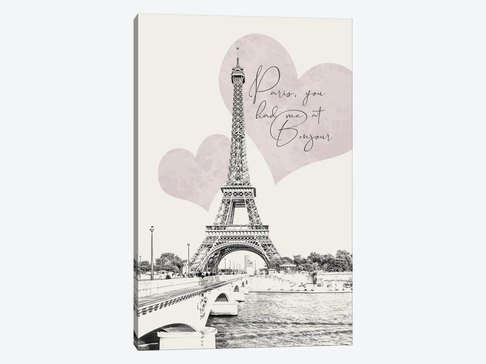 Paris, You Had Me At Bonjour by Melanie Viola 1-piece Canvas Artwork