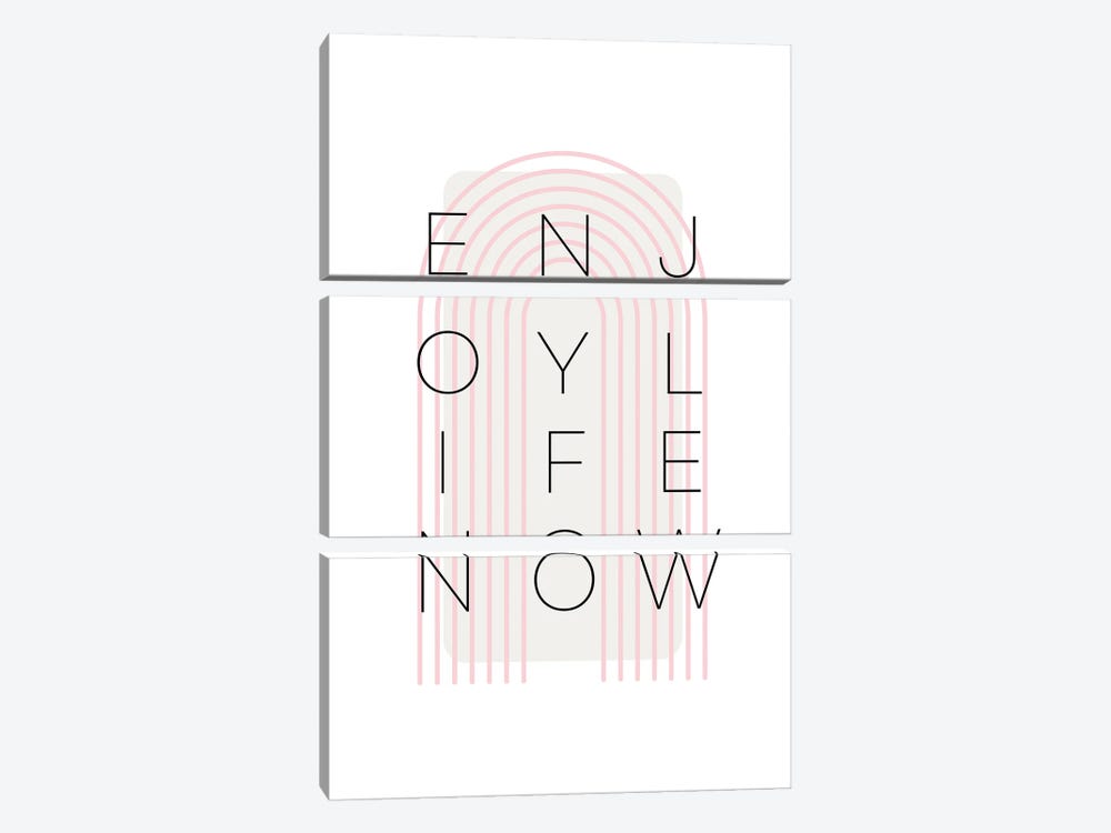 Enjoy Life Now - Pink by Melanie Viola 3-piece Canvas Art Print