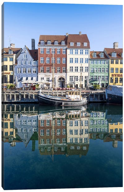 Copenhagen Clear Water In Nyhavn Canvas Art Print - Copenhagen Art