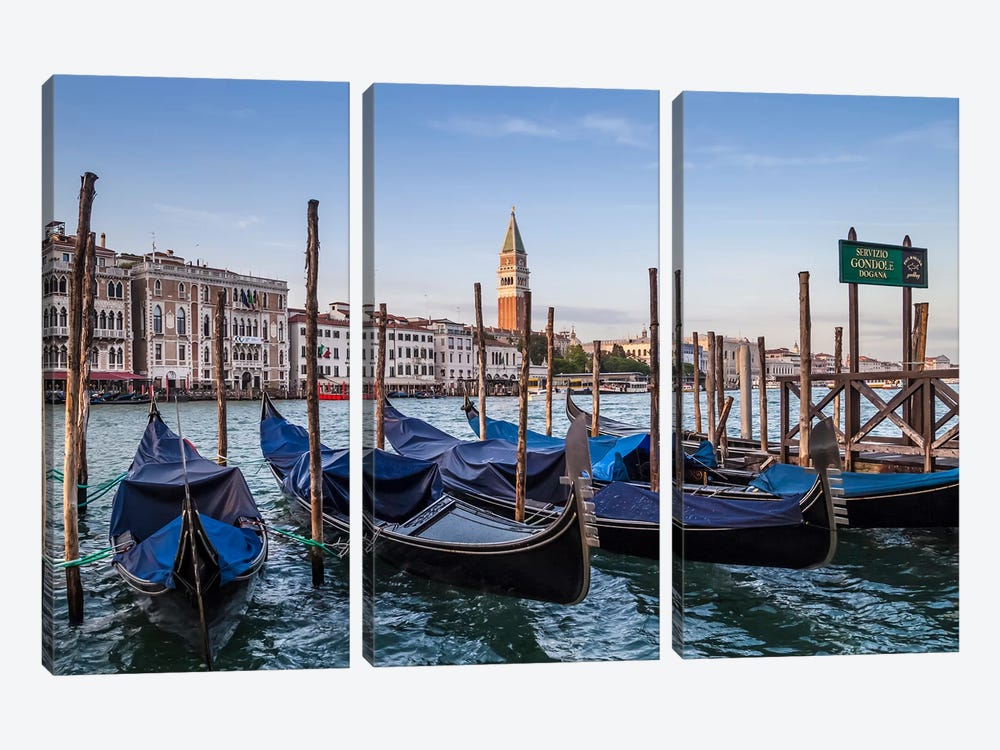 Venice Grand Canal And Gondolas by Melanie Viola 3-piece Art Print