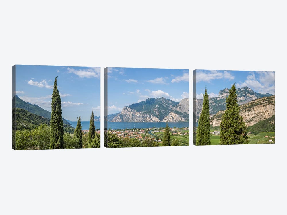 Lake Garda Italy Gorgeous Panoramic View by Melanie Viola 3-piece Canvas Artwork