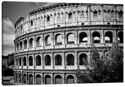 Rome Monochrome Colosseum Canvas Art Print - Ancient Ruins Art