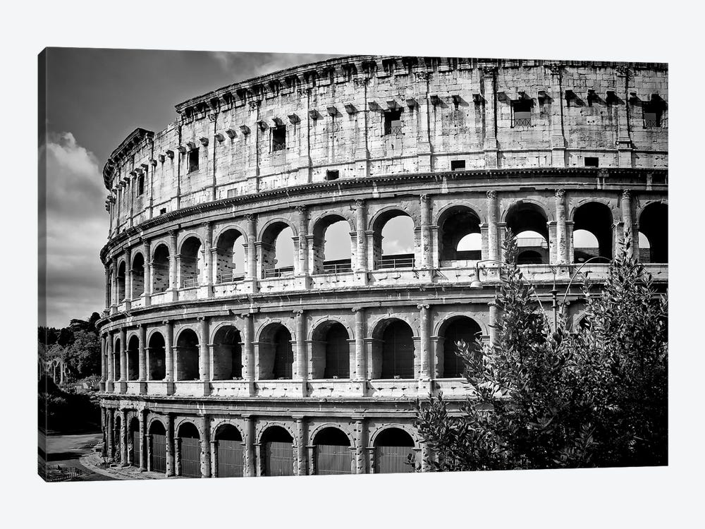 Rome Monochrome Colosseum by Melanie Viola 1-piece Canvas Print