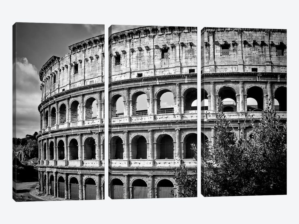 Rome Monochrome Colosseum by Melanie Viola 3-piece Canvas Art Print