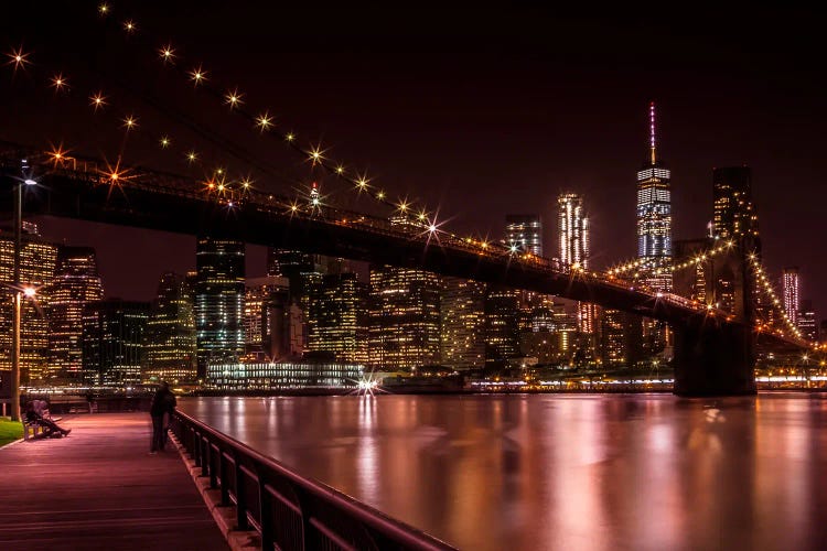 Brooklyn Bridge Nightscape by Melanie Viola wall art