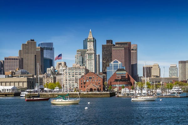 Harbors: Boston North End And Financial District Skyline by Melanie Viola