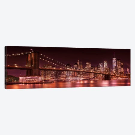 Panoramic Evening Impression Of New York City Canvas Print #MEV1057} by Melanie Viola Canvas Print