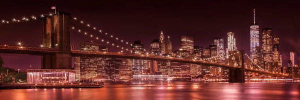 New York City Skylines: Panoramic Evening Impression Of New York City by Melanie Viola