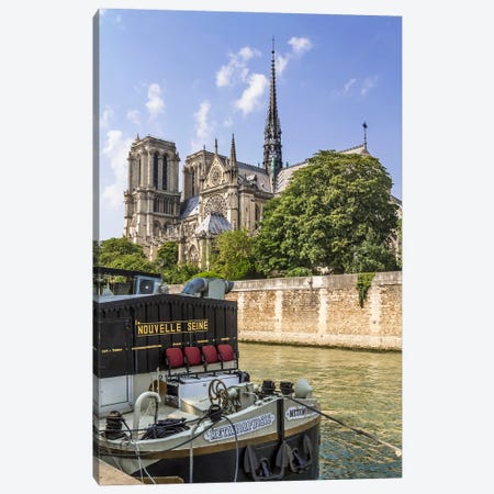 Paris Cathedral Notre-Dame And River Seine Canvas Print #MEV1064} by Melanie Viola Canvas Art