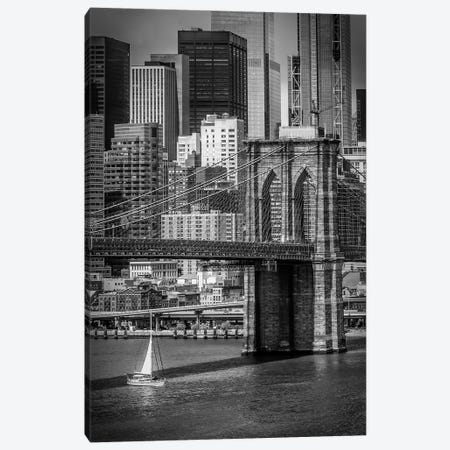 NYC Brooklyn Bridge And East River Canvas Print #MEV1066} by Melanie Viola Canvas Art