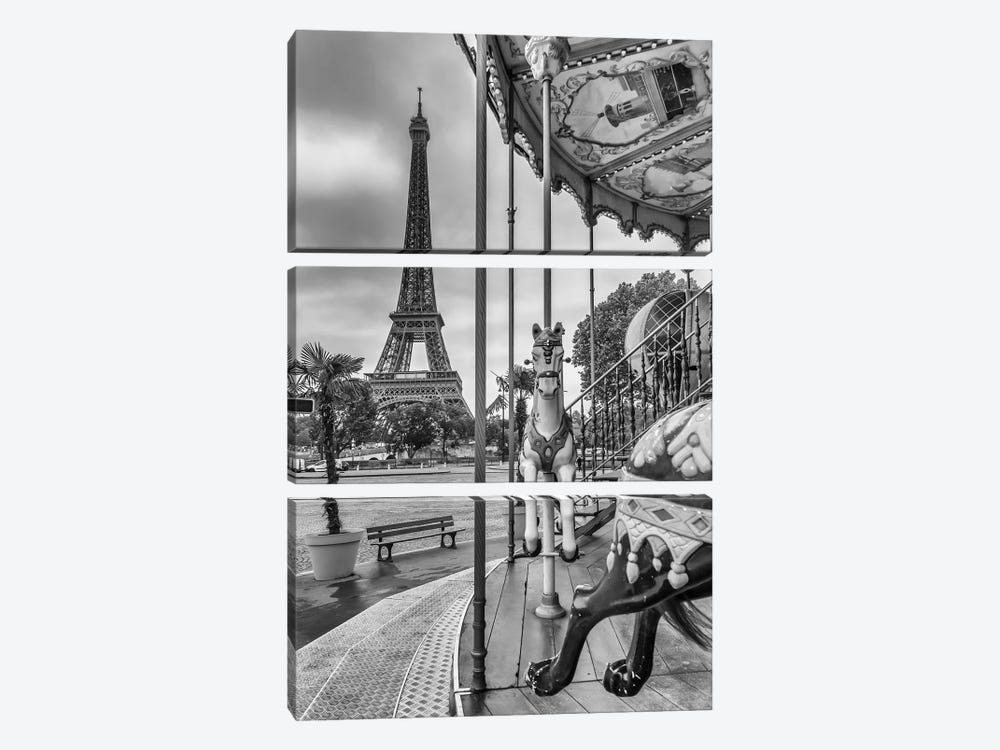 Typical Paris - Monochrome Impression by Melanie Viola 3-piece Art Print