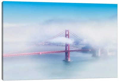 Foggy Golden Gate Bridge Canvas Art Print - Golden Gate Bridge