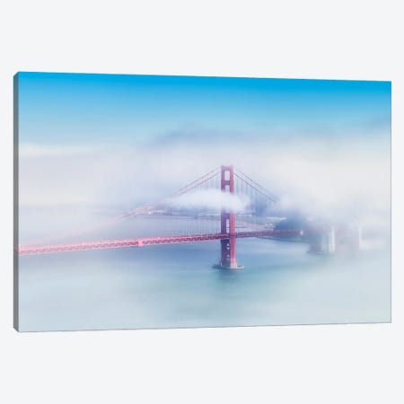 Foggy Golden Gate Bridge Canvas Print #MEV1073} by Melanie Viola Canvas Art