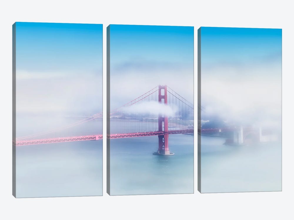 Foggy Golden Gate Bridge by Melanie Viola 3-piece Canvas Artwork