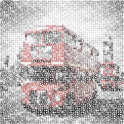 Typographic London Westminster Bridge Buses by Melanie Viola canvas print
