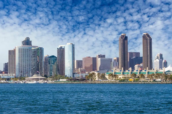 San Diego Skylines: Urban San Diego Skyline by Melanie Viola