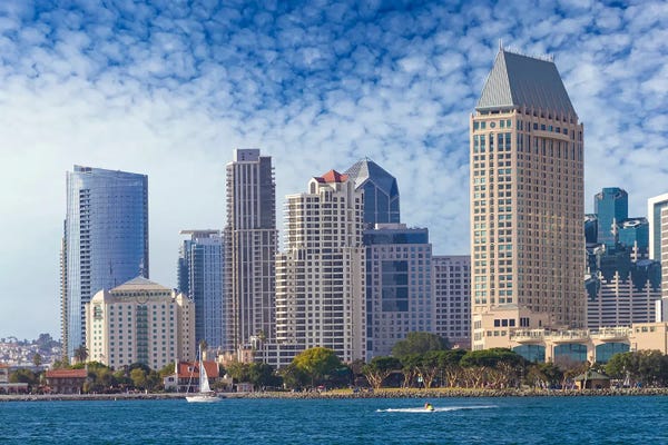 San Diego Skylines: Lovely San Diego Skyline by Melanie Viola