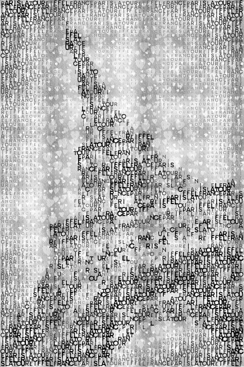 Typographic Paris Eiffel Tower And Hearts | Silver