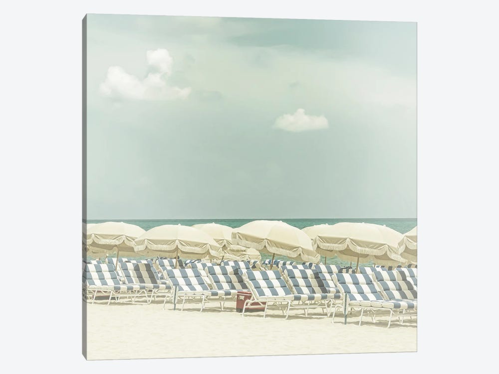 Vintage Beach Scene - Square Format by Melanie Viola 1-piece Canvas Print