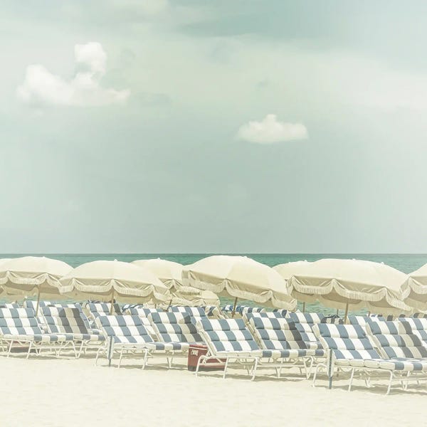 Miami Beach: Vintage Beach Scene - Square Format by Melanie Viola