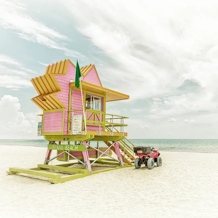 Miami Beach Florida Flair - Vintage Square Format