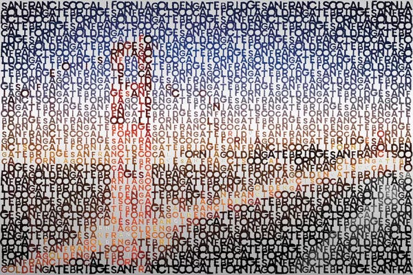 Golden Gate Bridge: Typographic San Francisco Golden Gate Bridge by Melanie Viola