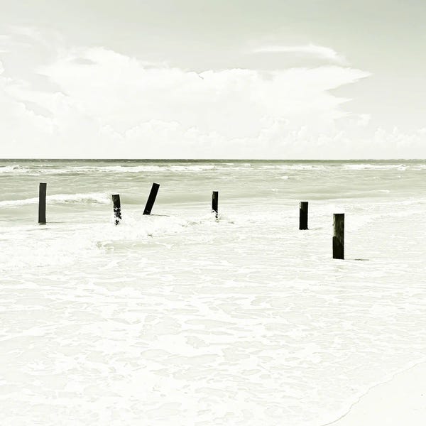 Florida Beaches: Ocean View - Vintage Square Format by Melanie Viola