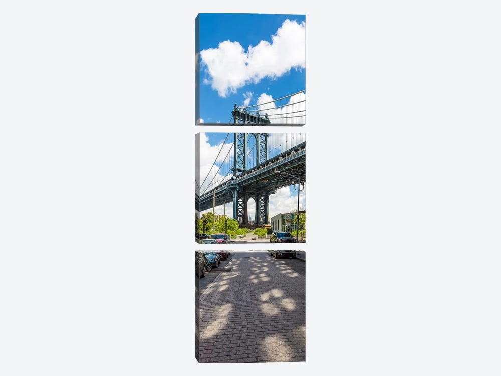 New York City Manhattan Bridge - Vertical Panorama by Melanie Viola 3-piece Art Print